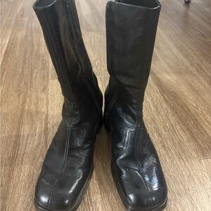 Miista Black Leather Ankle Boots